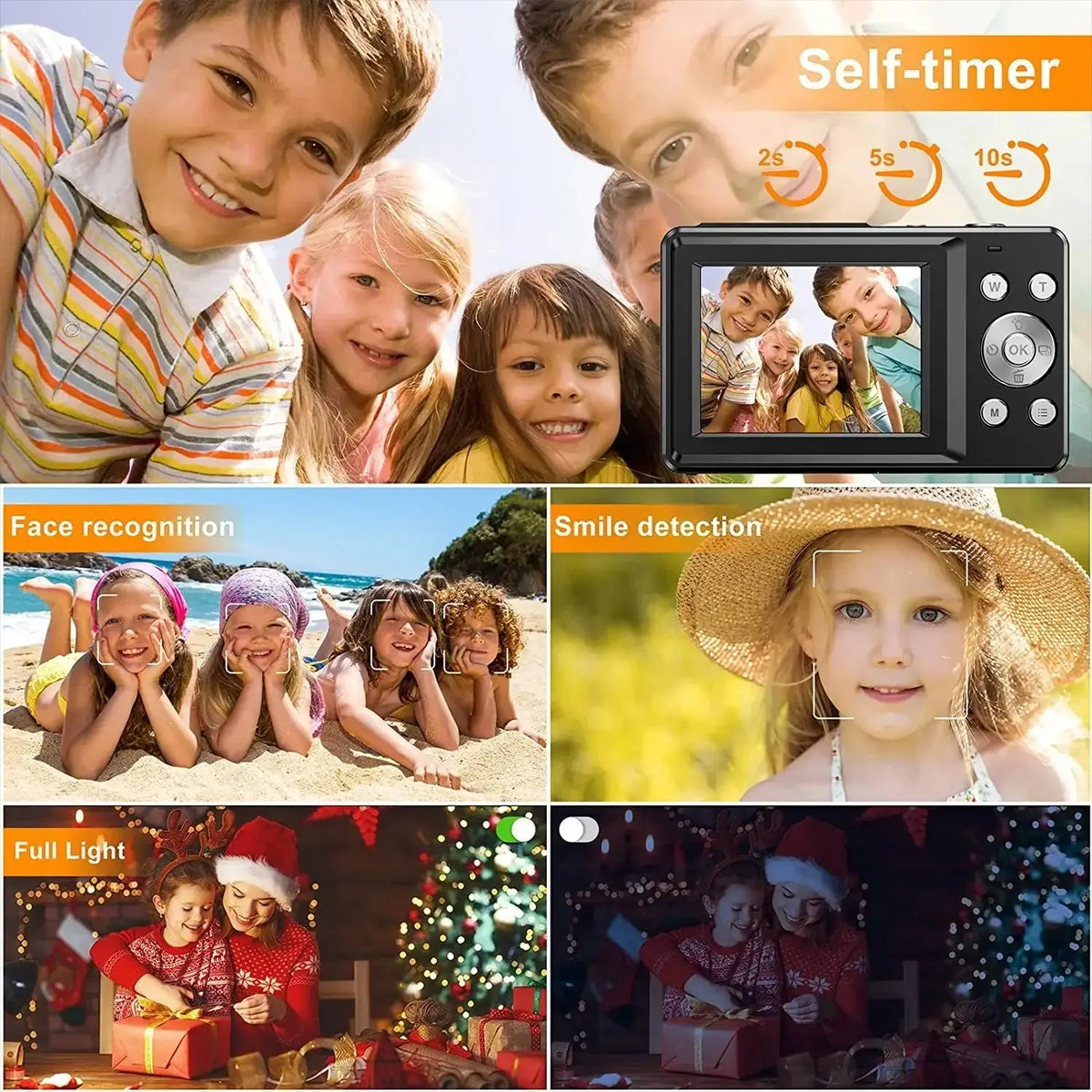 Digital Camera Vintage Compact Lens Lcd Portable