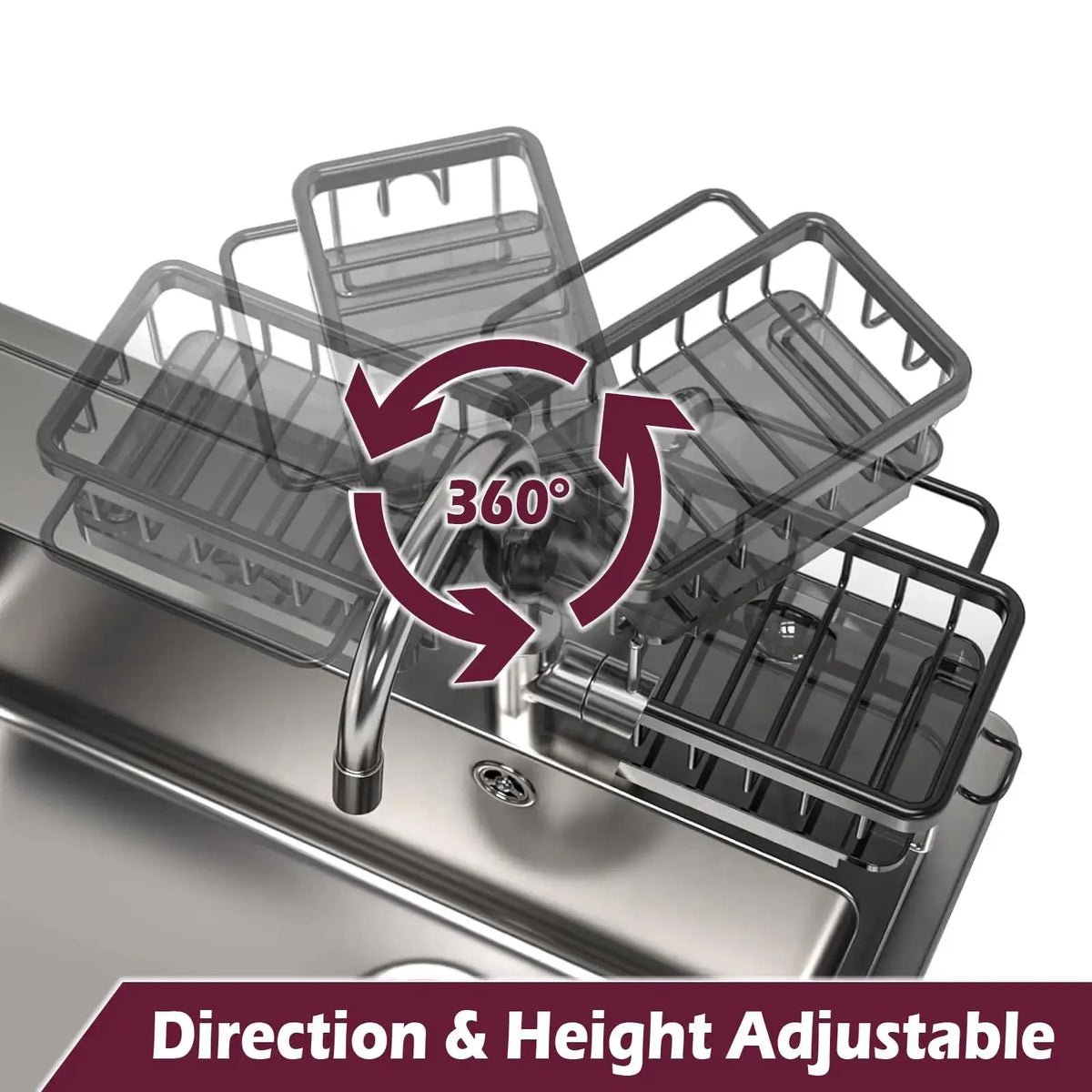Dish Drying Rack Sink Caddy Organizer Kitchen Storage Basket