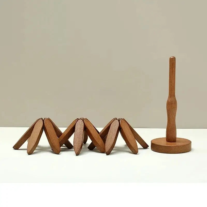 Kitchen Trivet Wooden Heat Resistant Folding Tree Design Set