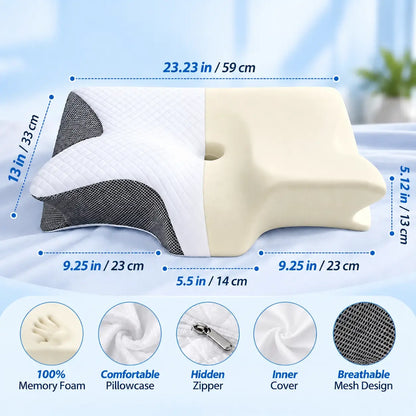 Contoured Side Sleepers Neck Pillow