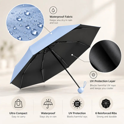 Mini paraguas de viaje con protección UV