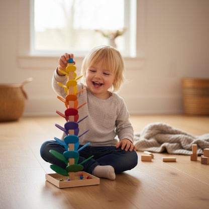 Musical Tree Toy Toddlers Colorful Wooden Activity Playset - Image 1