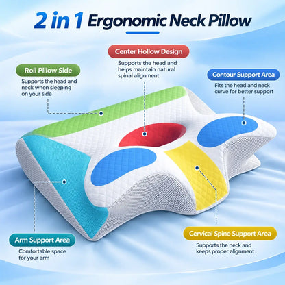 Contoured Side Sleepers Neck Pillow