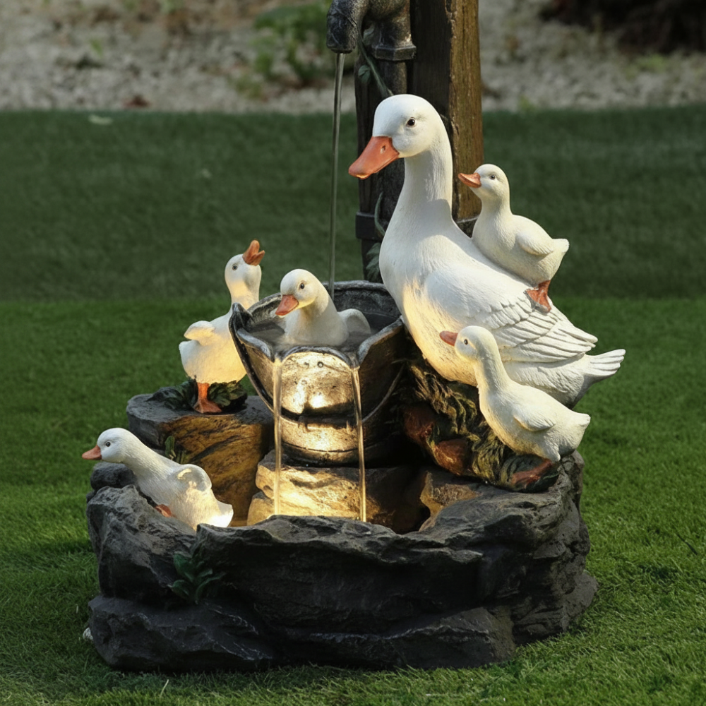 Outdoor Fountain Solar Garden Birdbath - Image 5