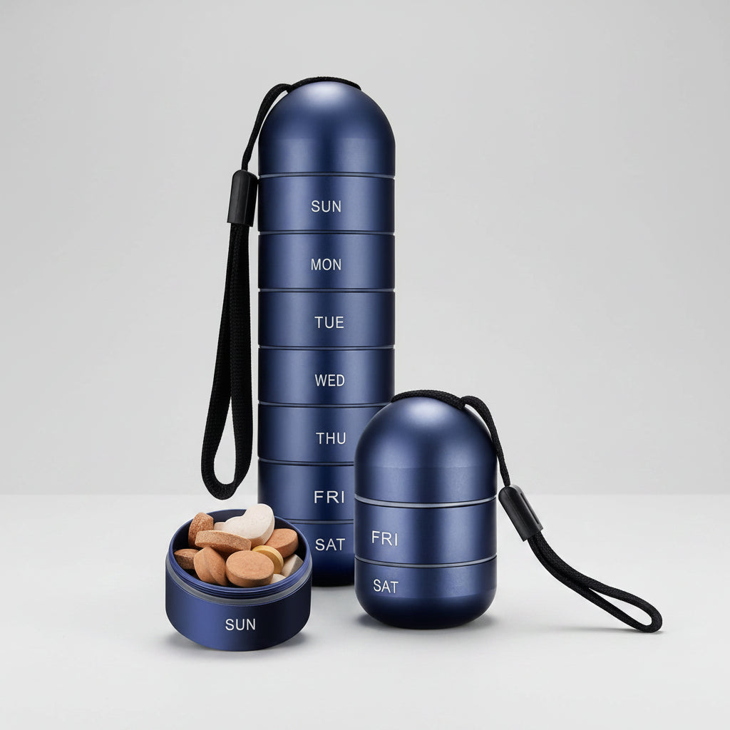Pill Organizer Portable Case Travel Friendly Design - Image 1