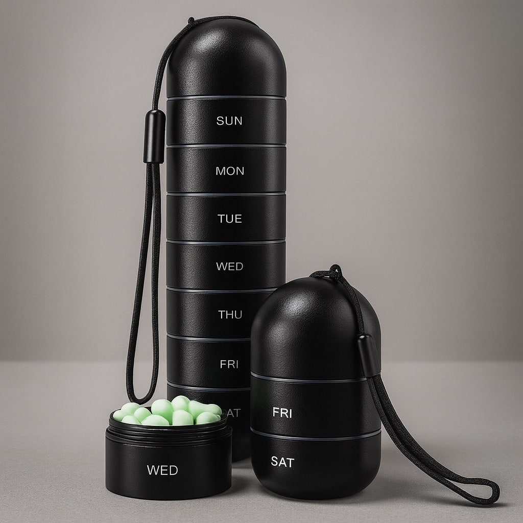 Pill Organizer Weekly Set Portable Storage Travel Box - Image 3