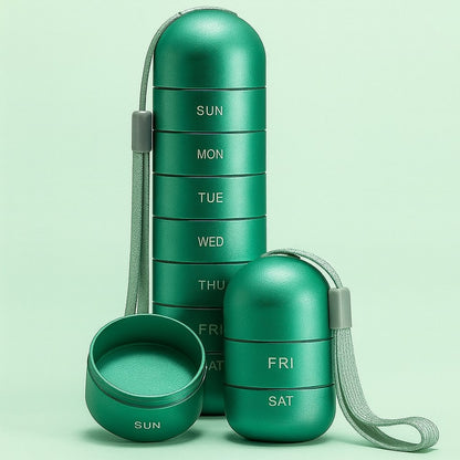 Pill Organizer Weekly Set Portable Storage Travel Box - Image 5