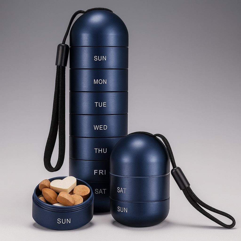 Pill Organizer Weekly Set Portable Storage Travel Box - Image 7
