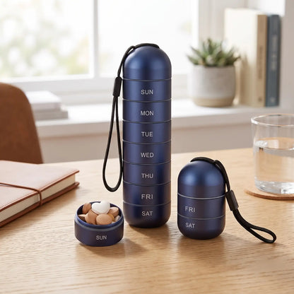 Pill Organizer Portable Case Travel Friendly Design