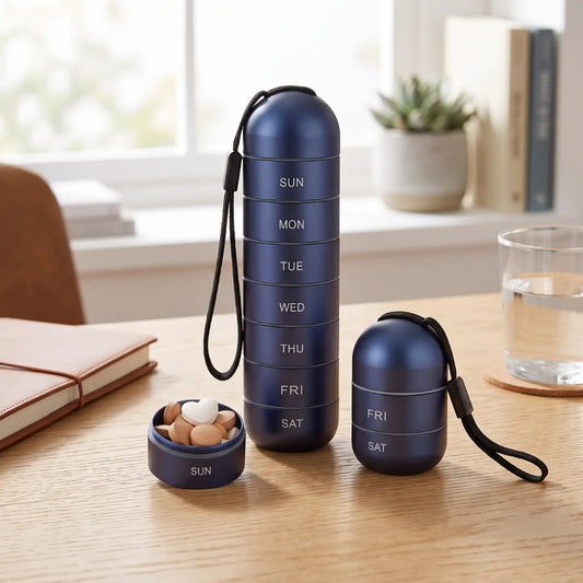 Pill Organizer Portable Case Travel Friendly Design