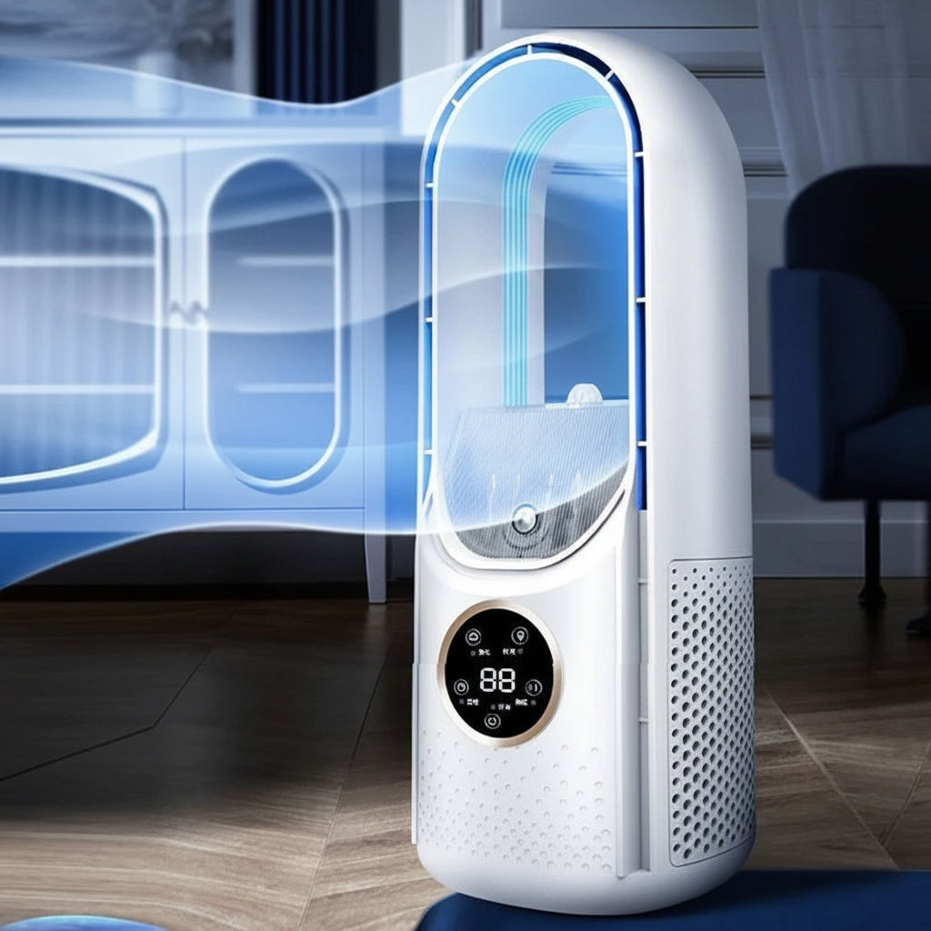 Portable Air Conditioner Evaporative Cooling Bladeless Fan