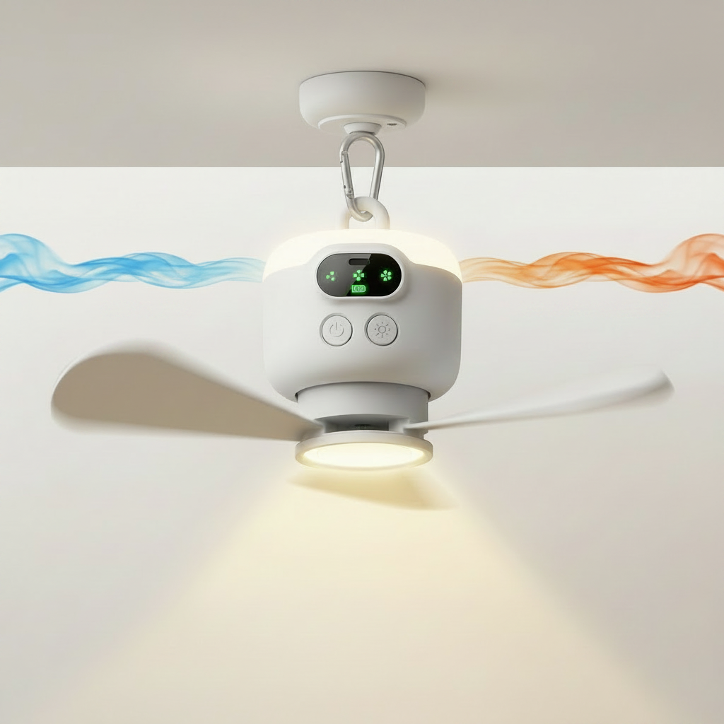 Portable Fan Camping Remote Control Hanging Hook