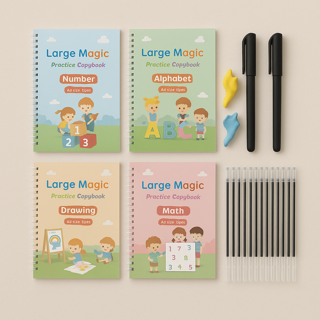 Practice Copybook Alphabet Number Drawing Math Workbook - Image 1