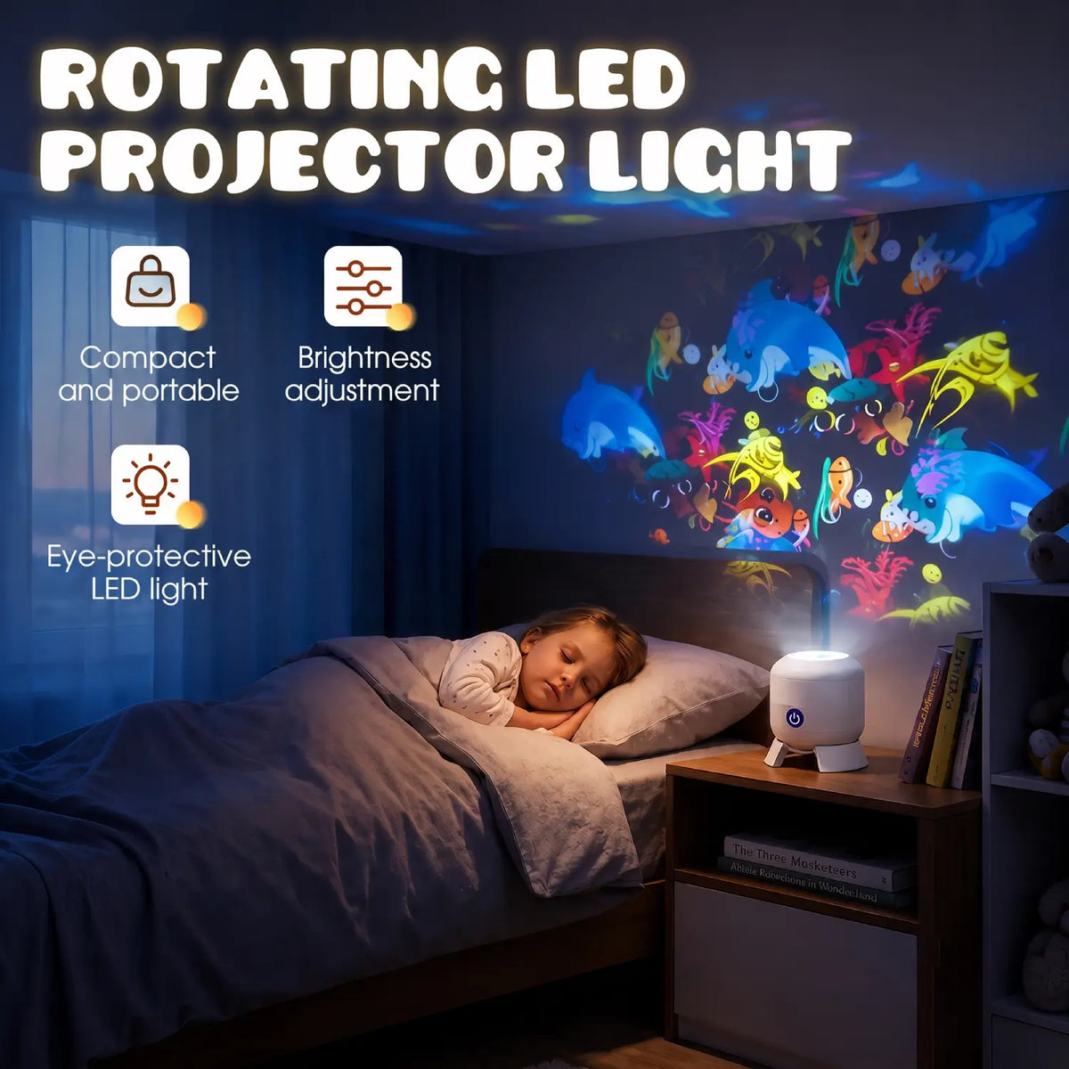 Night Light Projector Rotating Ocean Room Lamp