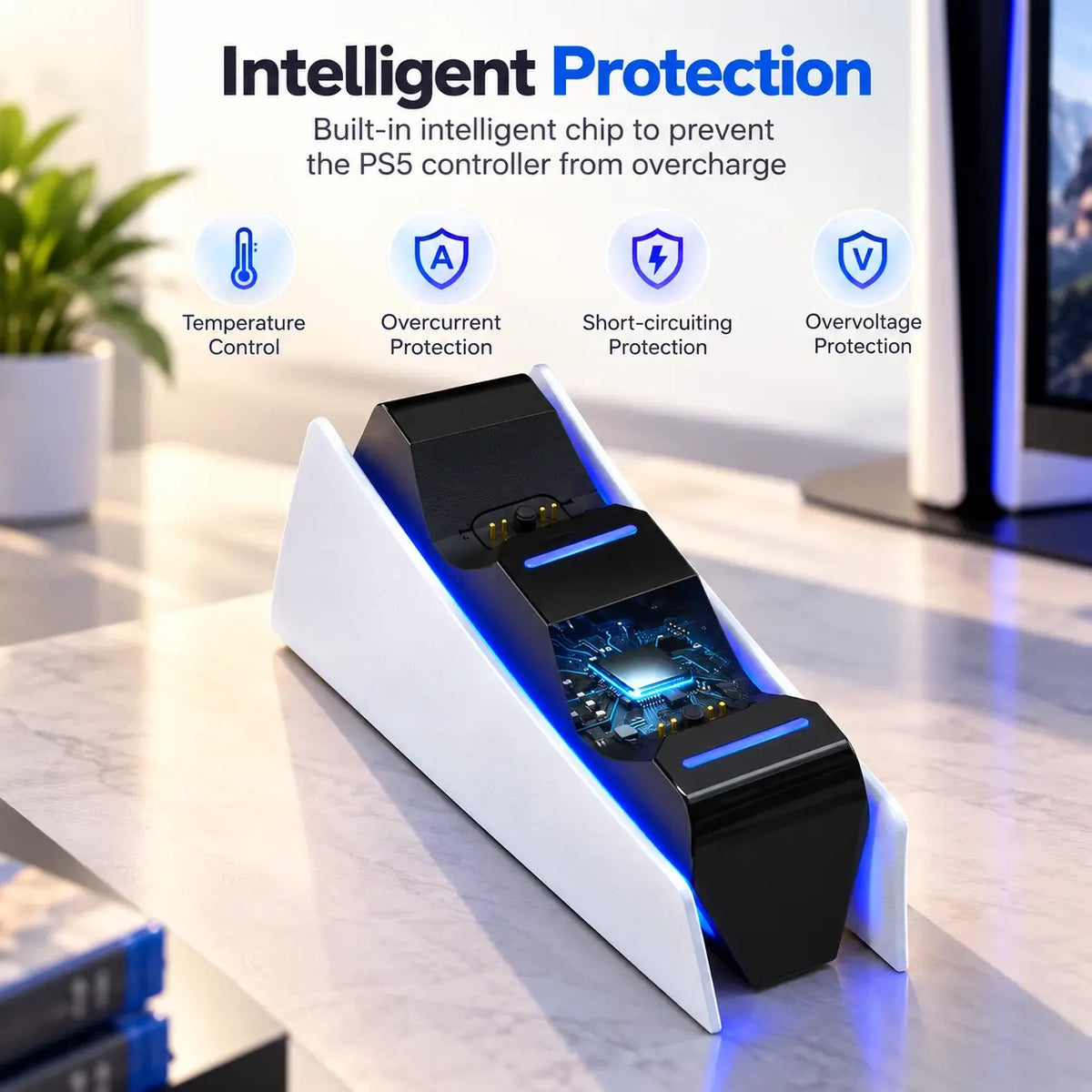 PS5 Dual Controller Charging Dock with LED Indicator
