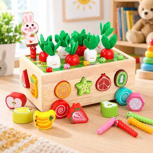 Wooden Montessori Toy Set Educational Farm Play