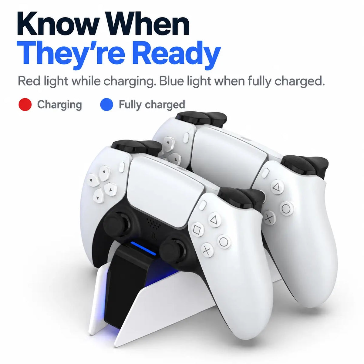 PS5 Dual Controller Charging Dock with LED Indicator