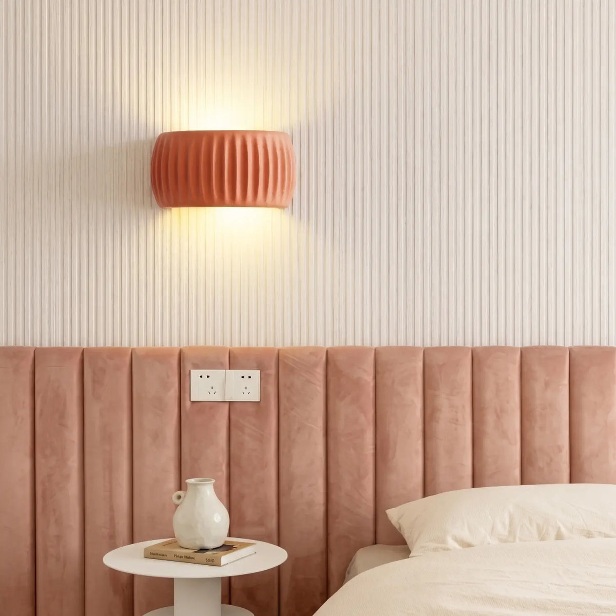 French Resin Wall Lamp | Textured Modern Sconce