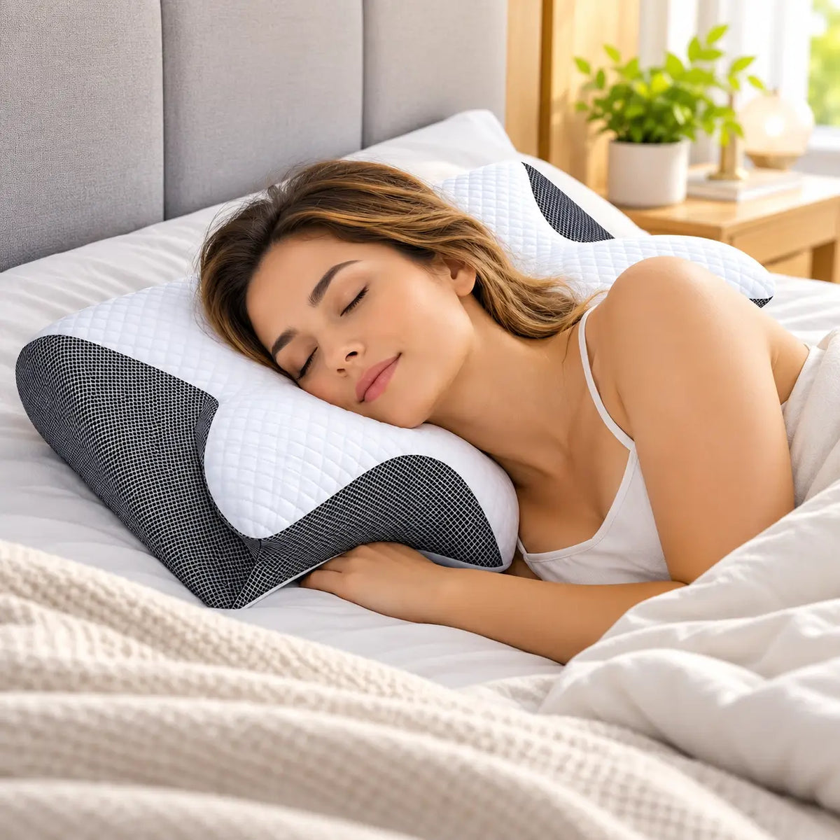 Contoured Side Sleepers Neck Pillow