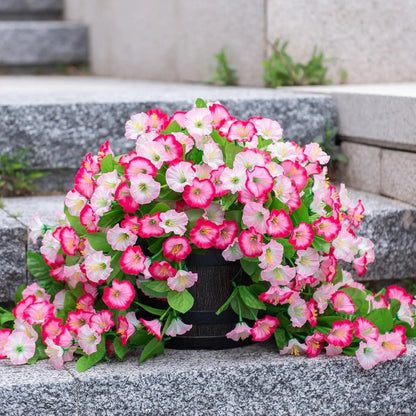 Silk Flowers Hanging Basket Indoor Outdoor Decor - Image 1