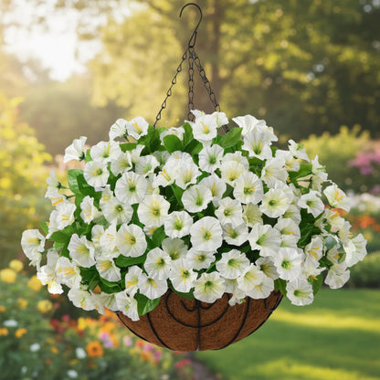 Silk Flowers Hanging Basket Indoor Outdoor Decor - Image 14