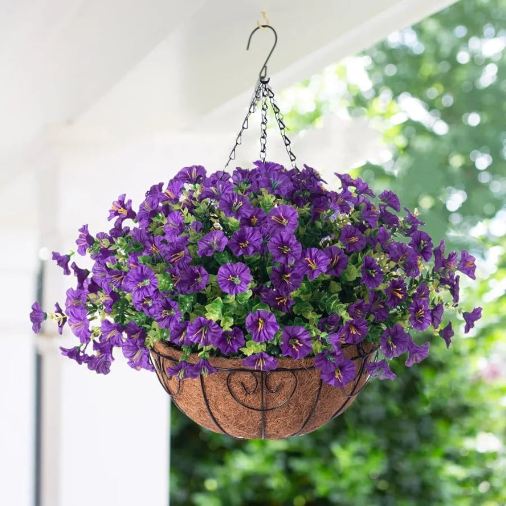 Silk Flowers Hanging Basket Indoor Outdoor Decor - Image 15