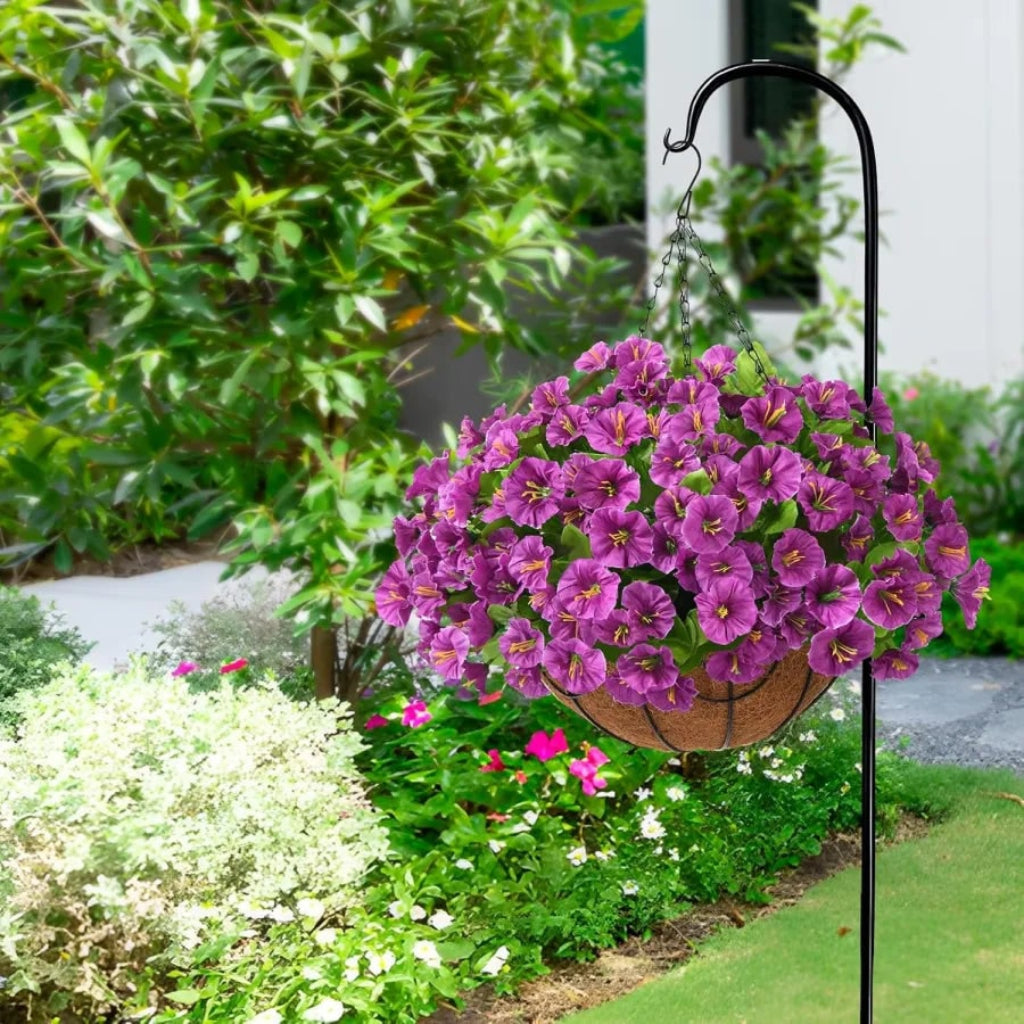 Silk Flowers Hanging Basket Indoor Outdoor Decor - Image 9