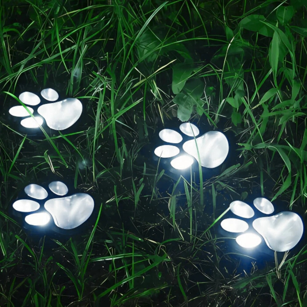 Solar Lights Paw Print Outdoor Waterproof Garden Path Decor - Image 4