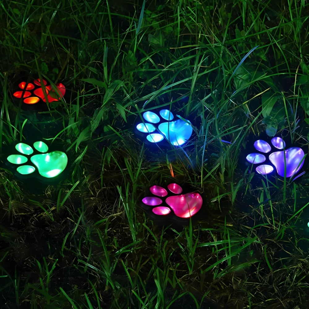 Solar Lights Paw Print Outdoor Waterproof Garden Path Decor - Image 5
