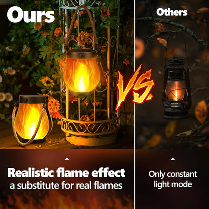Solar Powered Outdoor Lantern Flame Effect Design