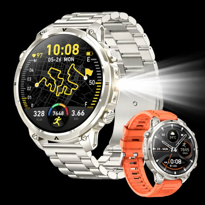 smartwatch with flashlight - steel