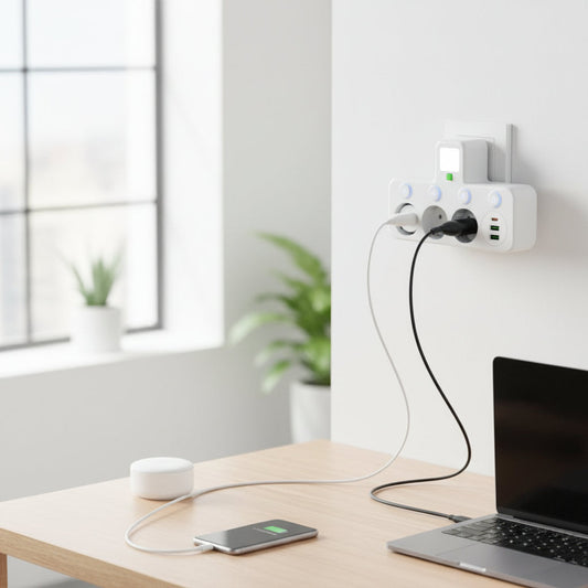 Surge Protection Power Strip USB Outlets Wall Mount - Image 3