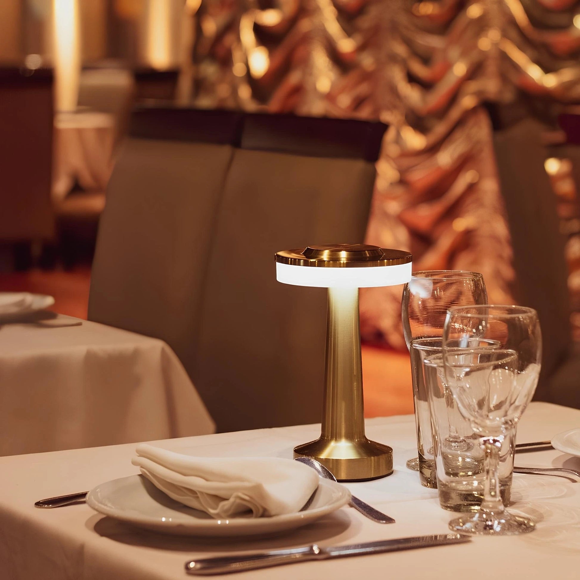 Table Lamp Cordless Metal Rechargeable Dimmable LED Light - Image 1