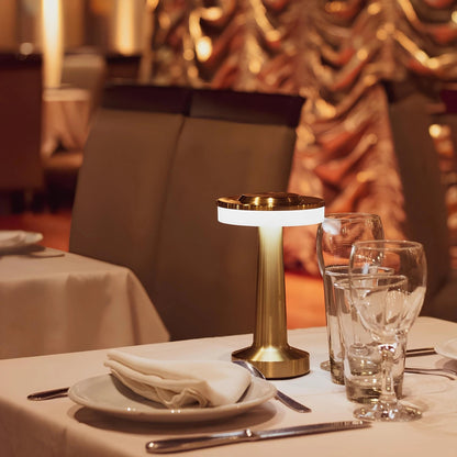Table Lamp Cordless Metal Rechargeable Dimmable LED Light - Image 1
