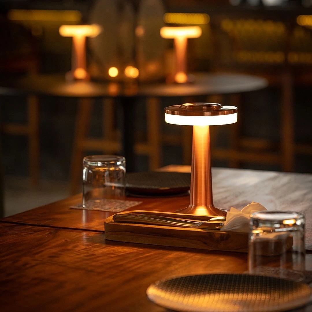 Table Lamp Cordless Metal Rechargeable Dimmable LED Light - Image 2