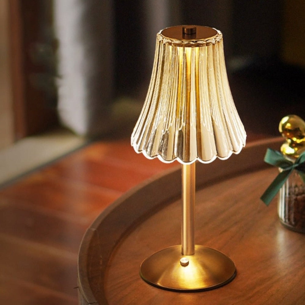 Table Lamp Crystal Cordless Rechargeable Dimmable LED Light - Image 1