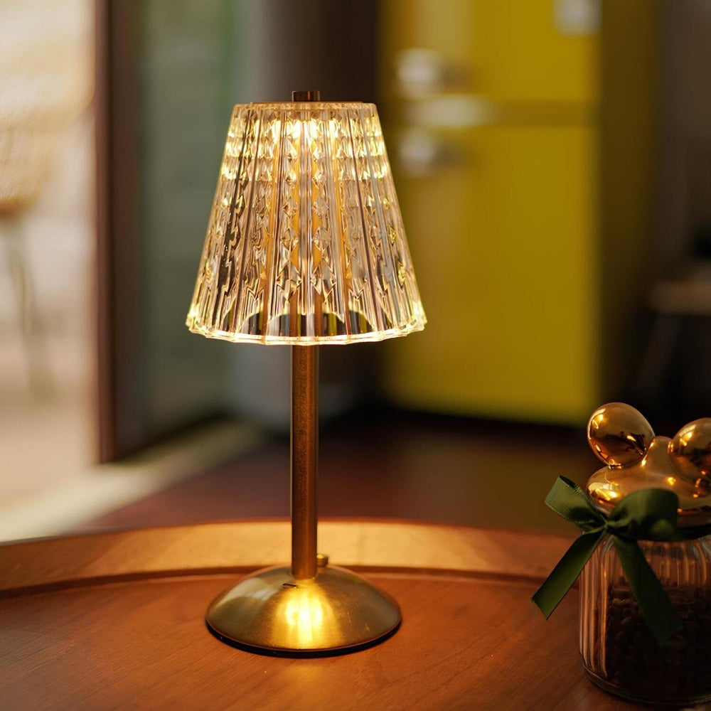Table Lamp Crystal Cordless Rechargeable Dimmable LED Light - Image 2