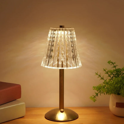 Table Lamp Crystal Cordless Rechargeable Dimmable LED Light