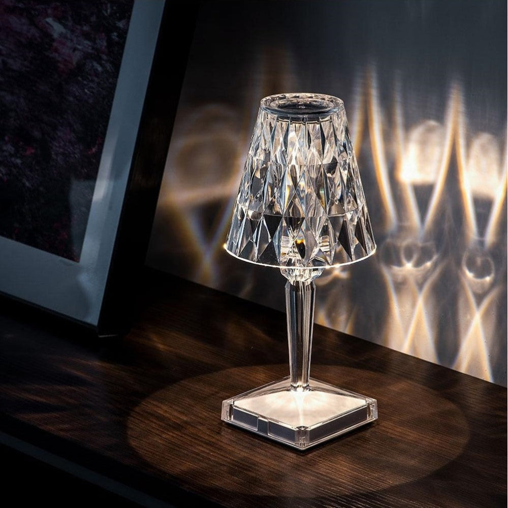 Table Lamp Crystal Rechargeable Touch Dimmable LED Light - Image 1