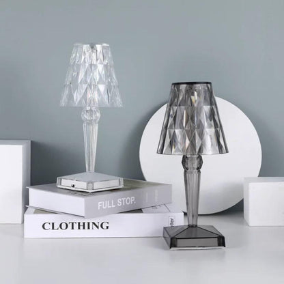 Table Lamp Crystal Rechargeable Touch Dimmable LED Light