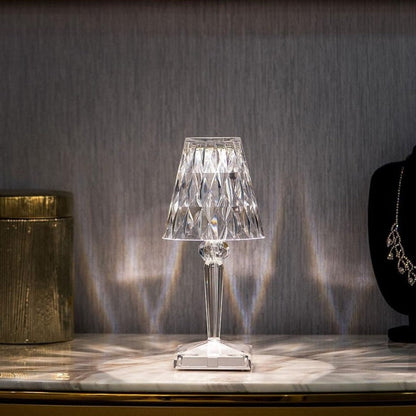 Table Lamp Crystal Rechargeable Touch Dimmable LED Light