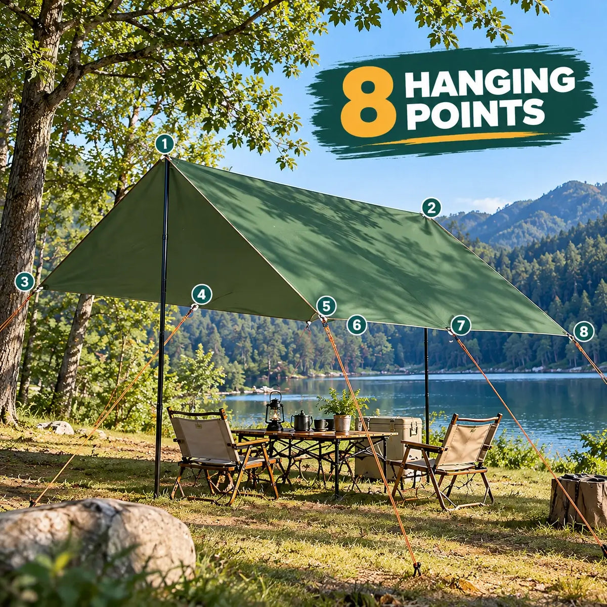 Heavy Duty Tarp Waterproof Camping Grommet Reinforced