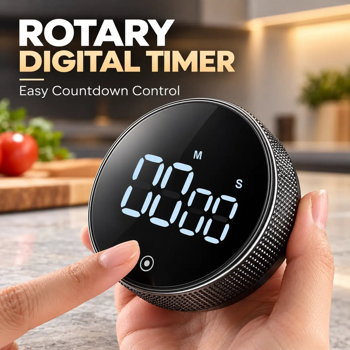 Kitchen Timer Rotating Digital Countdown