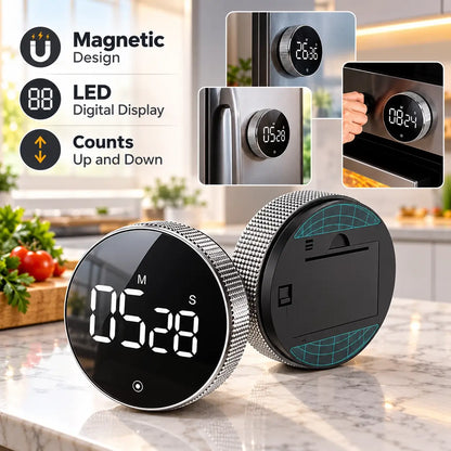 Kitchen Timer Rotating Digital Countdown