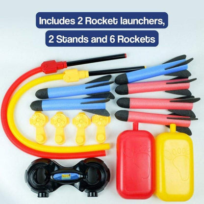 Toy Rocket Launcher Outdoor Fun Dual Action Playset