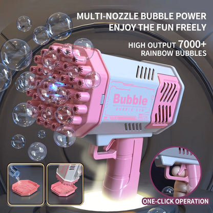 Bubble Gun LED Bubble Blower Toy Outdoor Kids Play