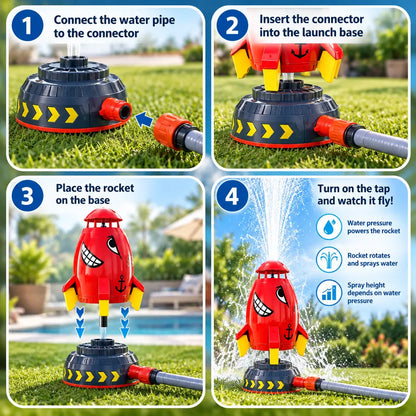 Water Sprinkler Outdoor Fun Shape Rocket Sprinkler