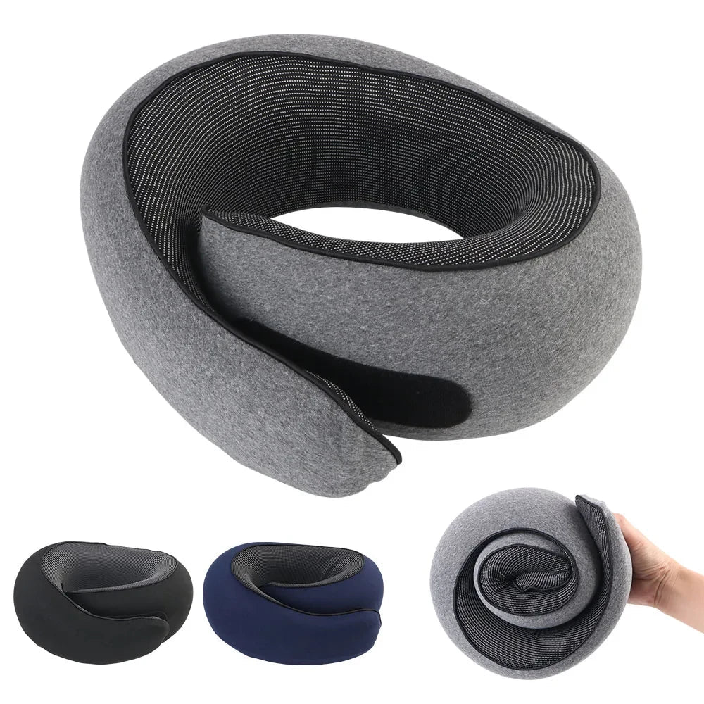 Travel Neck Pillow Memory Foam U-Shaped Neck Roll