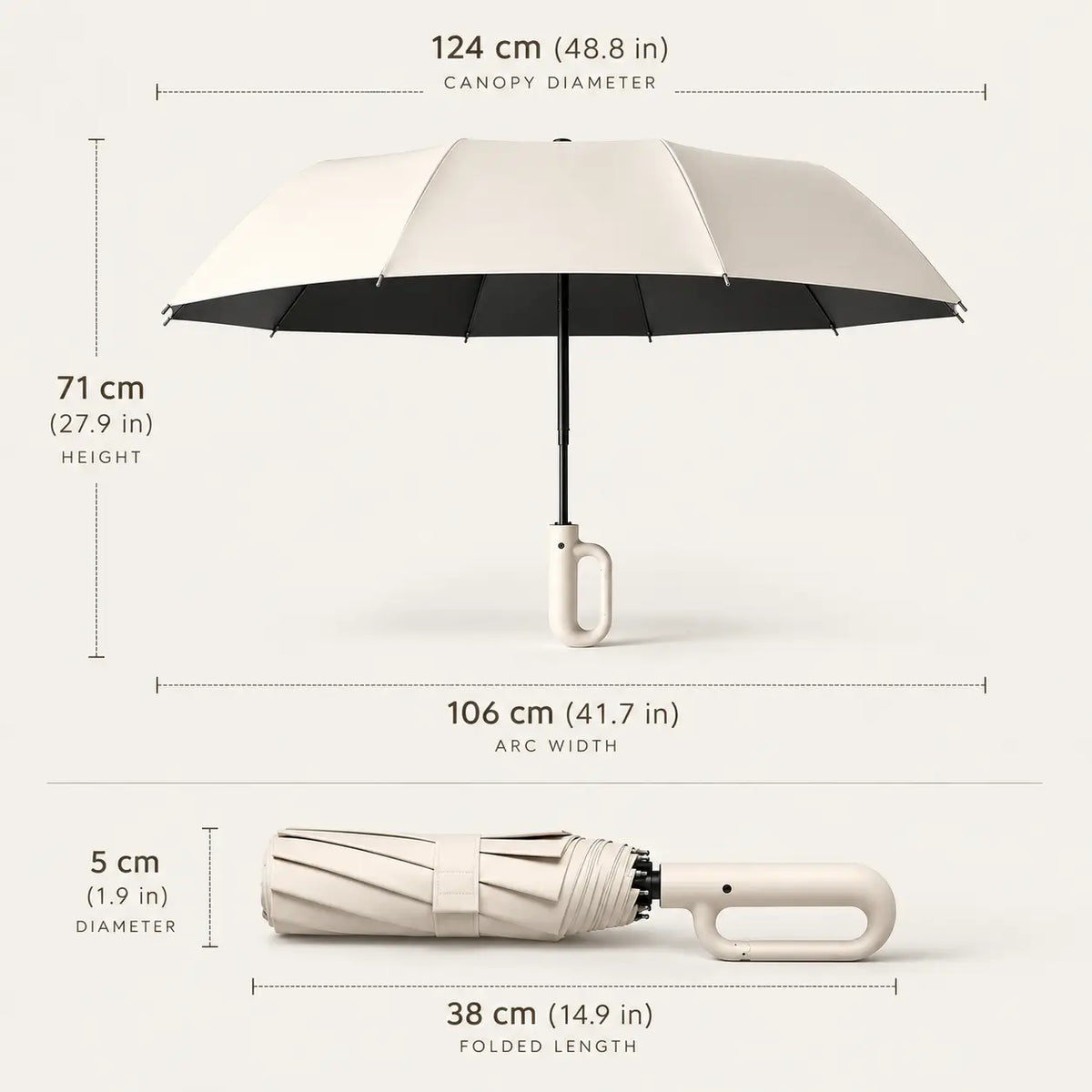 Reinforced Contemporary Compact Umbrella