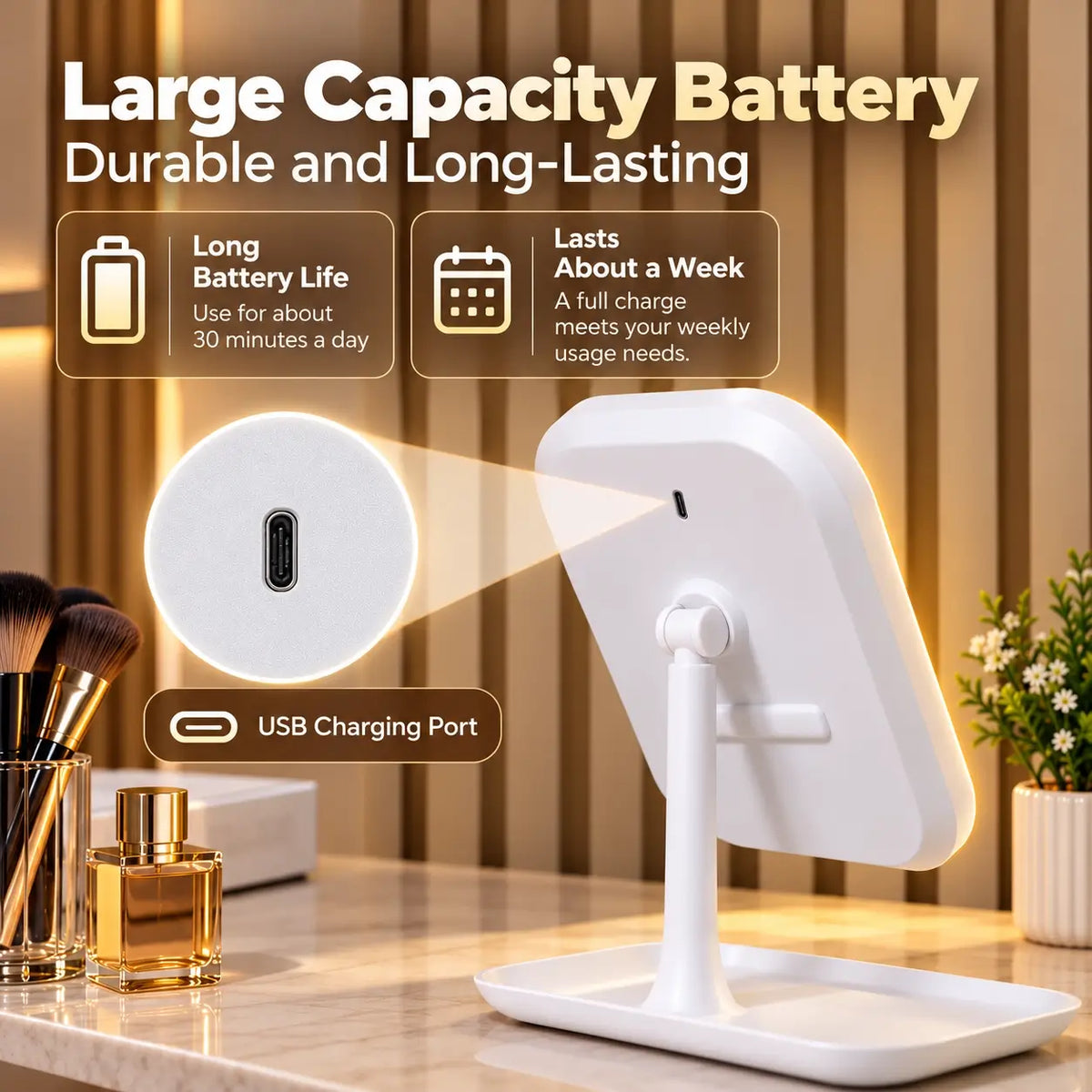 LED Rechargeable Vanity Makeup Mirror